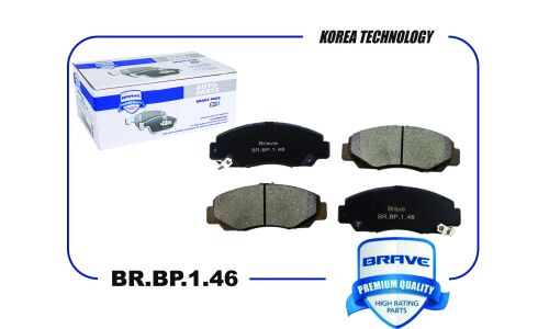 Колодки тормозные дисковые Brave, передние, комплект на ось (4 шт), арт. BR.BP.1.46
