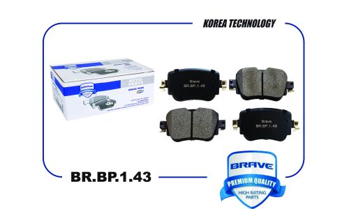 Колодки тормозные дисковые Brave, задние, комплект на ось (4 шт), арт. BR.BP.1.43