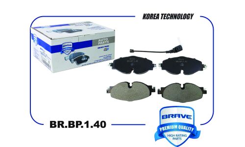 Колодки тормозные дисковые Brave, передние, комплект на ось (4 шт), арт. BRBP140