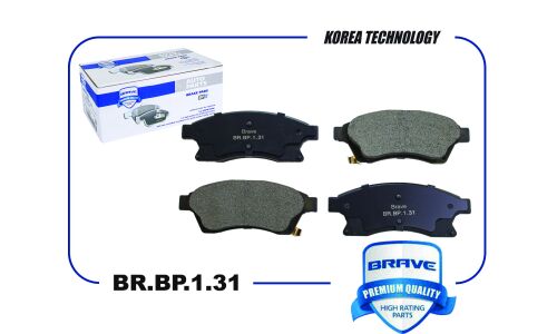 Колодки тормозные дисковые Brave, передние, комплект на ось (4 шт), арт. BRBP131
