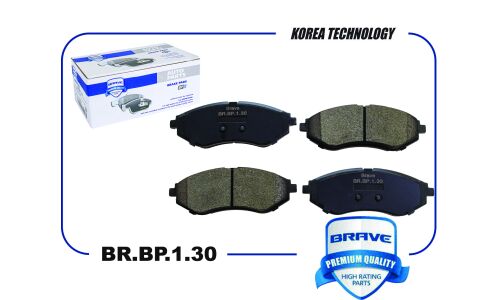 Колодки тормозные дисковые Brave, передние, комплект на ось (4 шт), арт. BR.BP.1.30