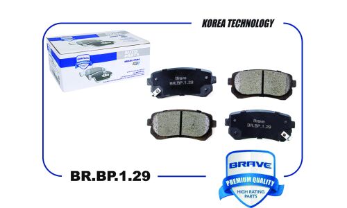 Колодки тормозные дисковые Brave, задние, комплект на ось (4 шт), арт. BRBP129
