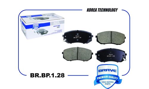 Колодки тормозные дисковые Brave, передние, комплект на ось (4 шт), арт. BRBP128