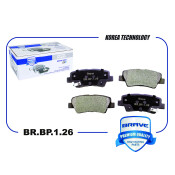 Колодки тормозные дисковые Brave, задние, комплект на ось (4 шт), арт. BR.BP.1.26