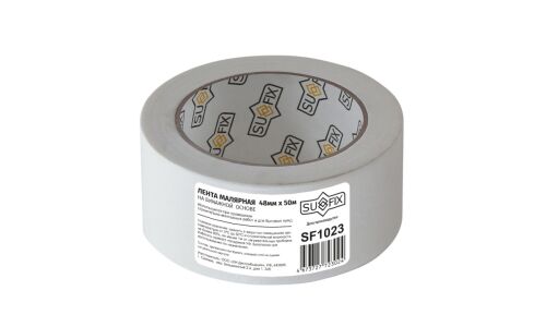 Лента клейкая малярная (крепп) SUFIX, бумажная, 48мм x 50м, арт. SF1023