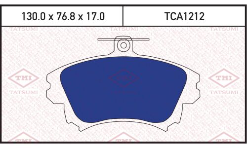 Колодки тормозные дисковые Tatsumi, передние, комплект на ось (4 шт), арт. TCA1212