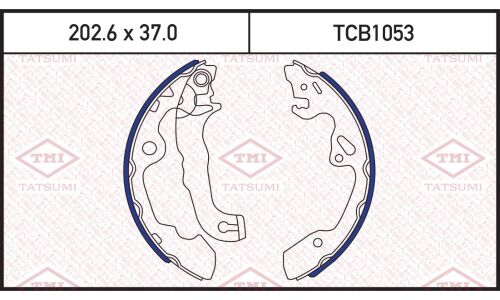 Колодки тормозные барабанные Tatsumi, комплект на ось (4 шт), арт. TCB1053