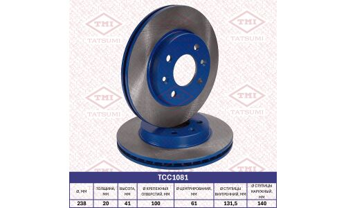 Диск тормозной Tatsumi, передний, арт. TCC1081