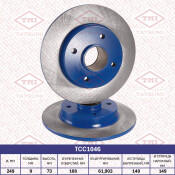 Диск тормозной Tatsumi, задний, арт. TCC1046