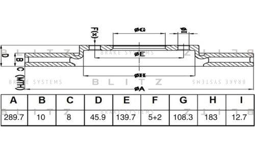 Диск тормозной Blitz, передний, арт. BS0550