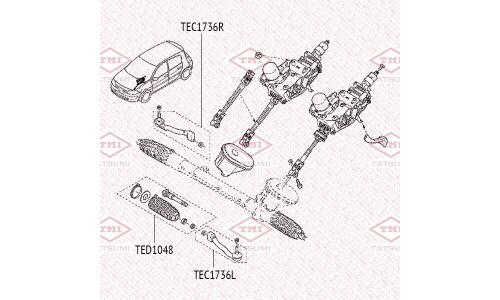 Тяга рулевая Tatsumi, арт. TED1048