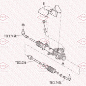 Тяга рулевая Tatsumi, левая, арт. TED1056