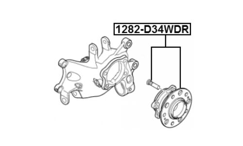 Ступица колеса Febest, задняя, арт. 1282-D34WDR