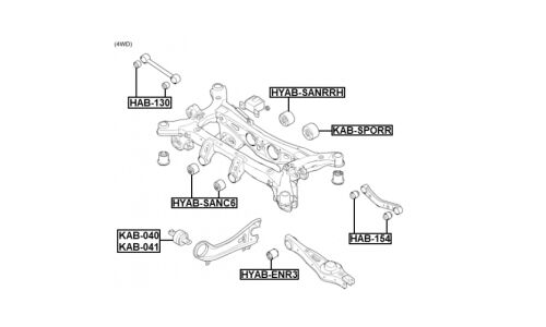 Сайлентблок подушки дифференциала | прав/лев Febest, арт. HYAB-SANRRH