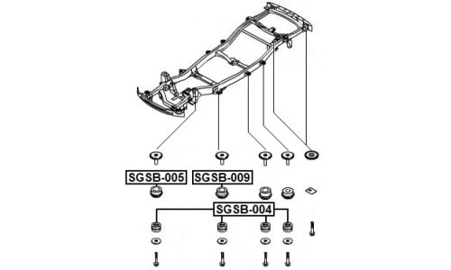 Подушка рамы | прав/лев Febest, арт. SGSB-005