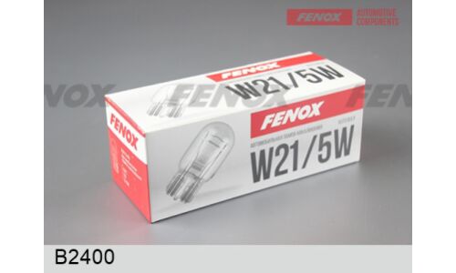 Лампа Fenox W21/5W (W3x16q, T20), 12В, 21/5Вт, 2900К, арт. B2400