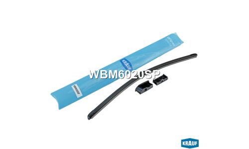 Щётка стеклоочистителя Krauf 500мм (20") бескаркасная, всесезонная, со спойлером, крепление Side Pin (P&H), 1 шт, арт. WBM6020SP