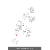 Колодки тормозные дисковые VAG, задние, комплект на ось (4 шт), арт. 5K0 698 451 E