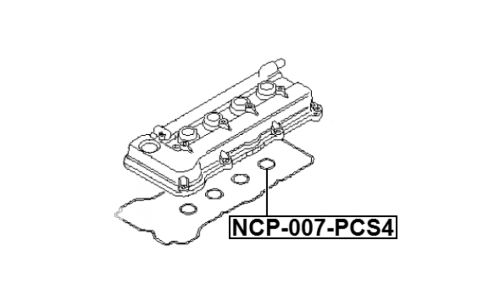 Уплотнитель свечного колодца (4 шт. в упаковке) Febest, арт. NCP-007-PCS4