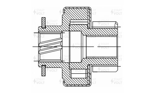 Привод стартера (бендикс) Startvolt, для Hyundai Santa Fe II (09-)/Kia Sorento II (09-) 2.0CRDi/2.2CRDi, арт. VCS 0801