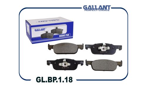 Колодки тормозные дисковые Gallant, передние, комплект на ось (4 шт), арт. GL.BP.1.18