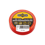 Лента клейкая изоляционная SUFIX, ПВХ, 15мм x 20м, красная, арт. SF1049