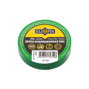Лента клейкая изоляционная SUFIX, ПВХ, 15мм x 20м, зеленая, арт. SF1051