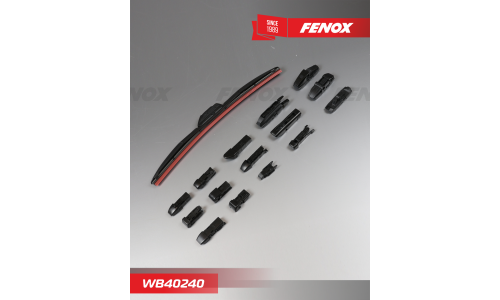 Щётка стеклоочистителя Fenox 400мм (16") гибридная, всесезонная, со спойлером, 15 переходников, 1 шт, арт. WB40240
