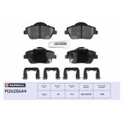 Колодки тормозные дисковые Marshall, передние, комплект на ось (4 шт), арт. M2625644