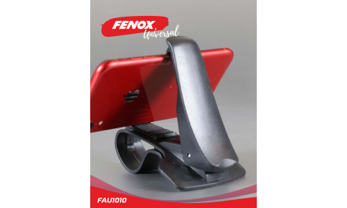 Держатель для телефона Fenox, на солнцезащитный козырёк и руль, с прищепокой, чёрный, арт. FAU1010