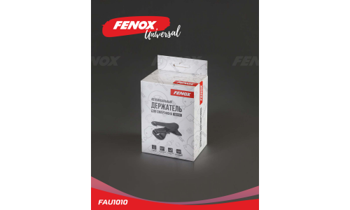 Держатель для телефона Fenox, на солнцезащитный козырёк и руль, с прищепокой, чёрный, арт. FAU1010