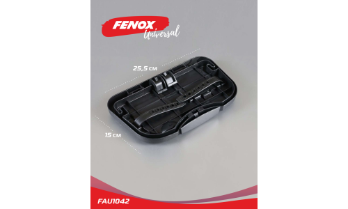 Подстаканник-столик Fenox, на подголовник переднего кресла, складной, 2 слота, чёрный, арт. FAU1042