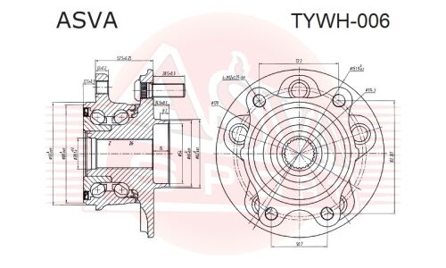 Ступица колеса Asva, для Toyota RAV4, арт. TYWH-006