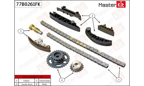 Комплект цепи ГРМ Master KiT, арт. 77B0261FK