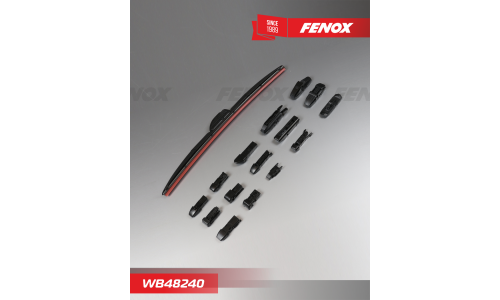 Щётка стеклоочистителя Fenox 480мм (19") гибридная, всесезонная, 15 переходников, 1 шт, арт. WB48240