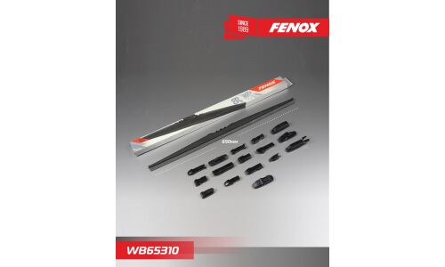 Щётка стеклоочистителя Fenox 650мм (26") каркасная, зимняя, 15 переходников, 1 шт, арт. WB65310