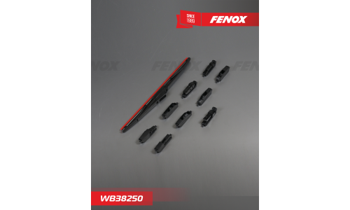 Щётка стеклоочистителя Fenox 380мм (15") каркасная, всесезонная, 10 переходников, 1 шт, арт. WB38250