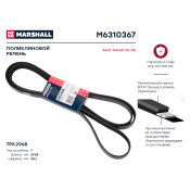 Ремень поликлиновой Marshall, арт. M6310367