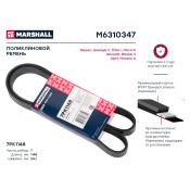 Ремень поликлиновой Marshall, арт. M6310347