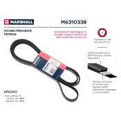 Ремень поликлиновой Marshall, арт. M6310338