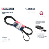 Ремень поликлиновой Marshall, арт. M6310353