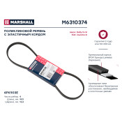 Ремень поликлиновой Marshall, арт. M6310374