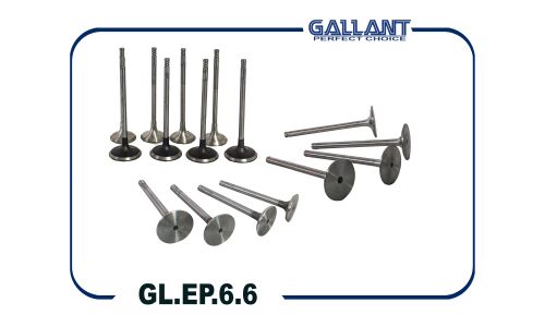 Комплект клапанов двигателя Gallant, 8 впускных + 8 выпускных, арт. GL.EP.6.6