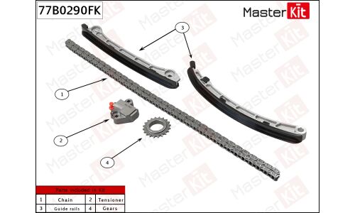 Комплект цепи ГРМ Master KiT, арт. 77B0290FK