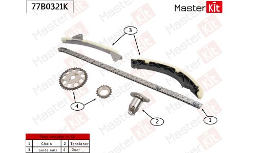 Комплект цепи ГРМ Master KiT, арт. 77B0321K