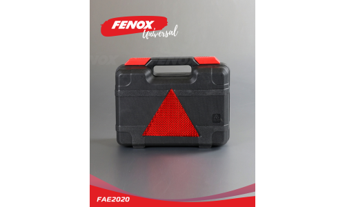 Компрессор автомобильный Fenox, 12В, 5А, 20л/мин, 10атм, с фонариком и инструментами (отвёртки, плоскогубцы, набор для ремонта шин), кейс, арт. FAE2020