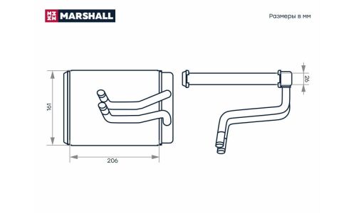 Радиатор отопителя Marshall, арт. M4991107