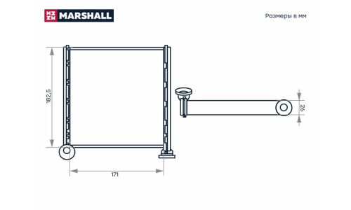 Радиатор отопителя Marshall, арт. M4991100