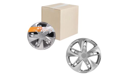 Колпаки на колеса Airline Супер Астра, 15", серебристые, под карбон, 2 шт, арт. AWCC-15-24