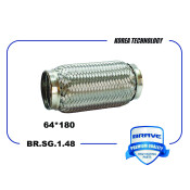 Гофра глушителя Brave, Interlock, 64x180мм, арт. BR.SG.1.48